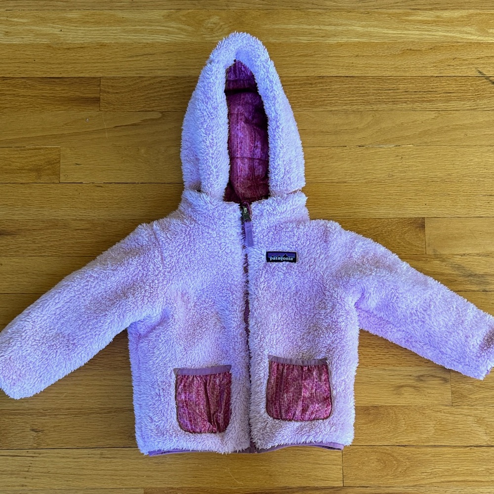 Purple Fleece Hooded Jacket with Pink Accents